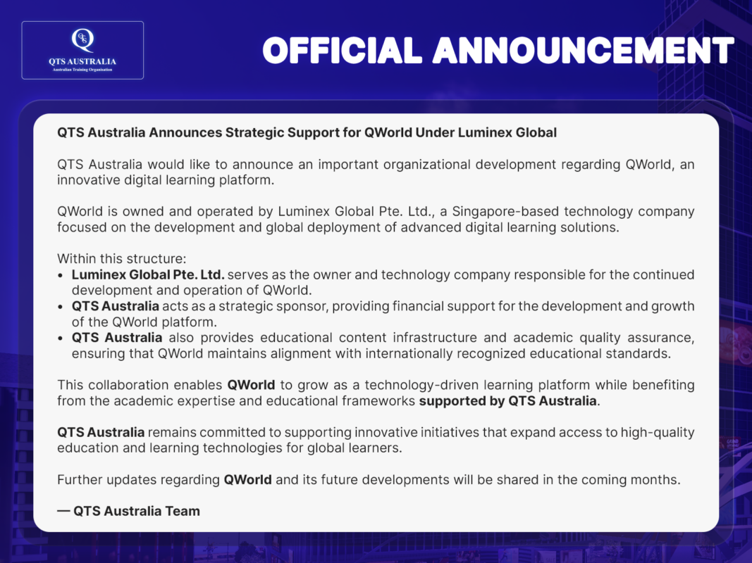 OFFICIAL ANNOUNCEMENT